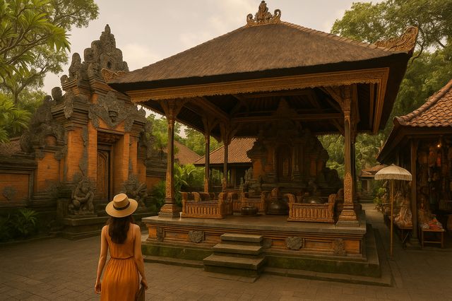 Ubud királyi palota és piac látogatás